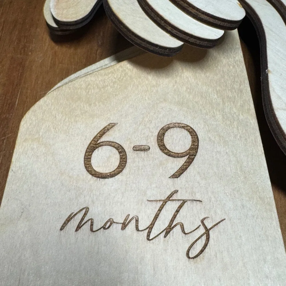 Wooden Baby Closet Dividers Set of 7 Nursery Organizers Newborn to 24 Months